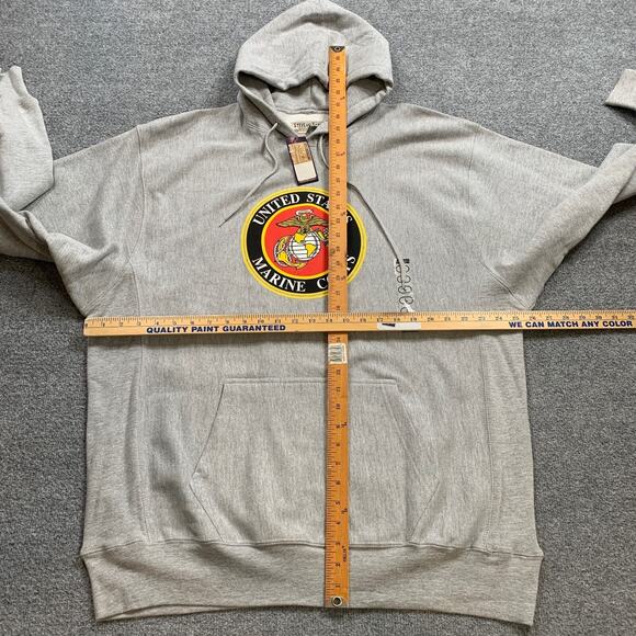 United States Marine Corps Hoodie Mens L Large Grey Steve & Barrys USMC Military - Picture 10 of 14